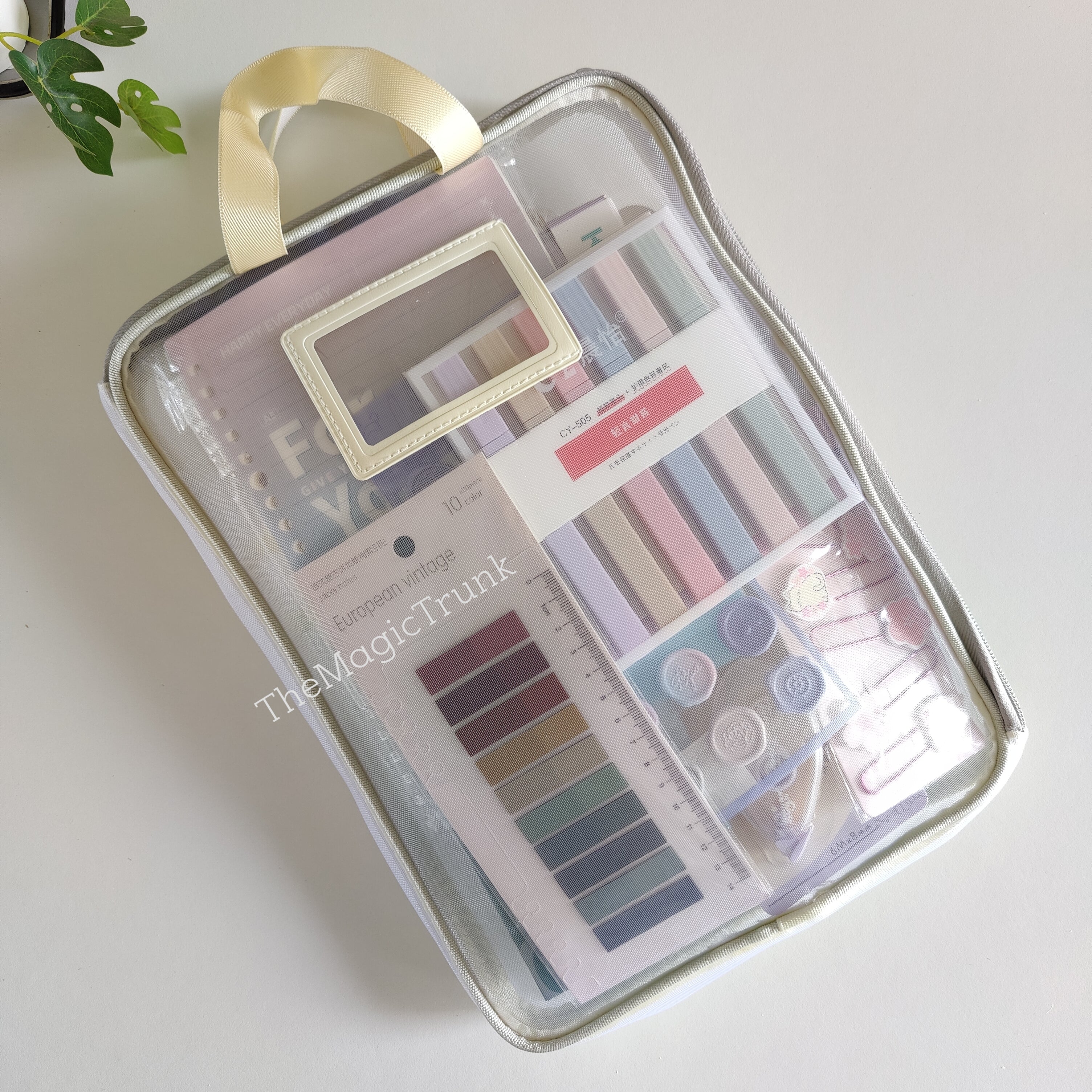 Aesthetic Mesh Folder Pouch Stationery Combo / Hamper