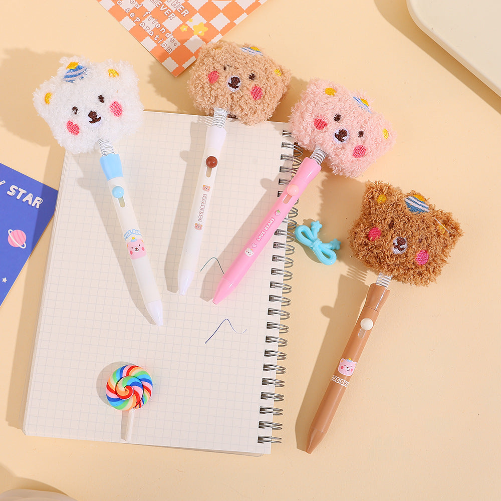 Little Cutie Bear Soft Plush Topper Gel Pen ( 1pc )