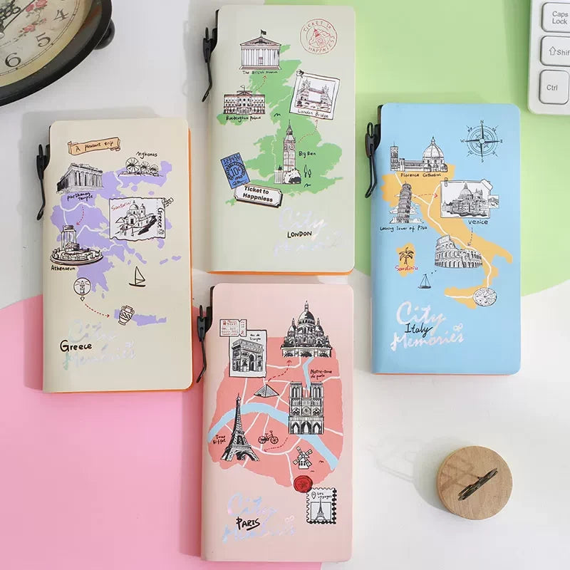 Travel Diary Notebook with Pen ( 1pc )