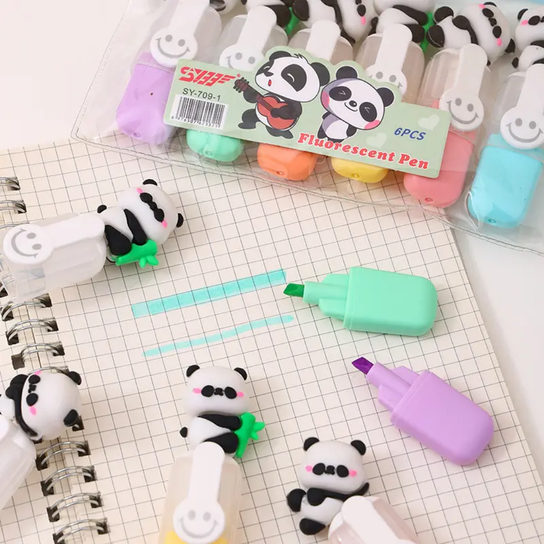 Panda Highlighter Set ( 6pcs )
