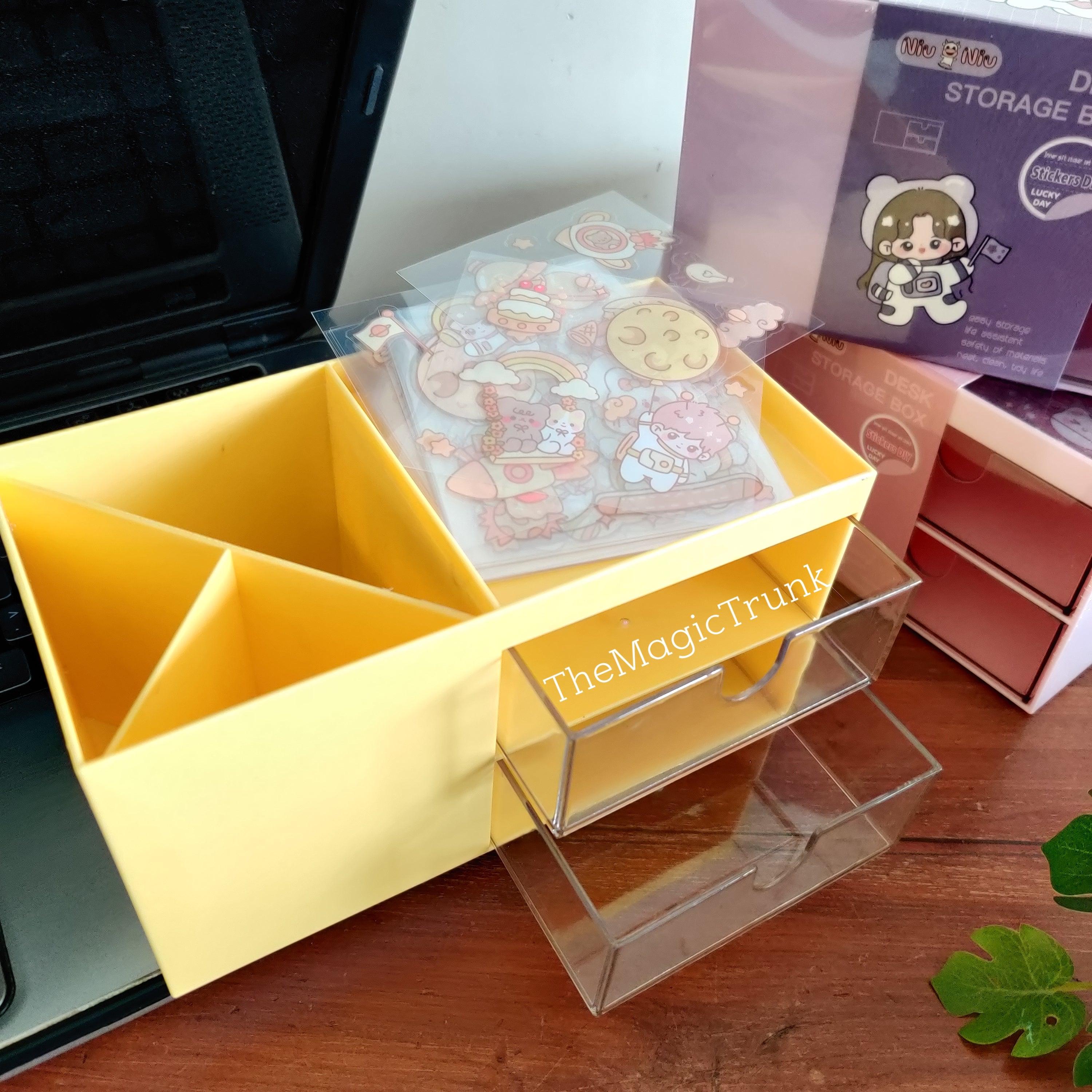 Desk organizer With Decorative Stickers ( 1 pc )